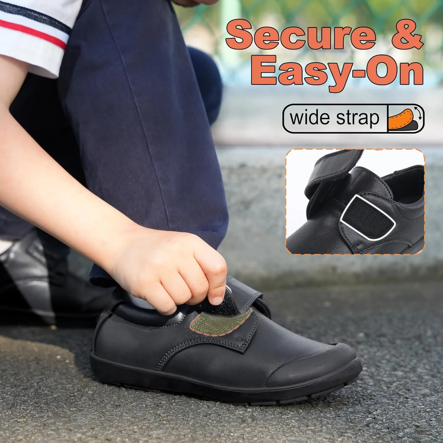 Tobfis Boy's Strap School Uniform Shoes Durable Casual Comfort Dress Sneaker(Toddler/Little Kid/Big Kid/Youth)