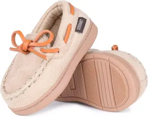 Toddler Kids House Shoes Slippers with Memory Foam Fuzzy and Warm Cozy Comfort Fleece Clog Slip On Sole Protection for Boys Girls Indoor Outdoor