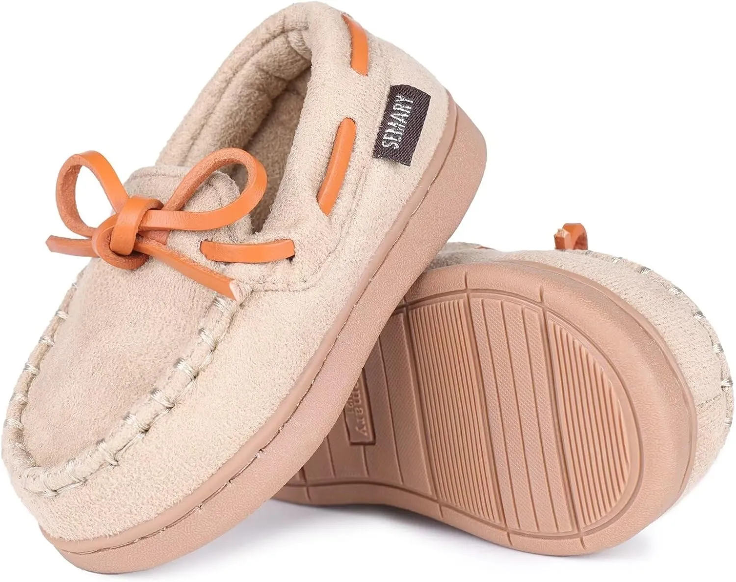 Toddler Kids House Shoes Slippers with Memory Foam Fuzzy and Warm Cozy Comfort Fleece Clog Slip On Sole Protection for Boys Girls Indoor Outdoor