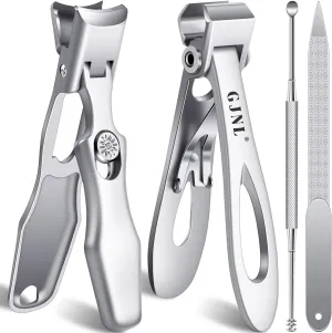 Toenail Clippers for Seniors Thick Toenails - German Nail Clippers for Men & 17mm Wide Open Straight Nail Clippers for Seniors, Sharp Heavy Duty Fingernail Clipper Cutter with Catcher Long Handle