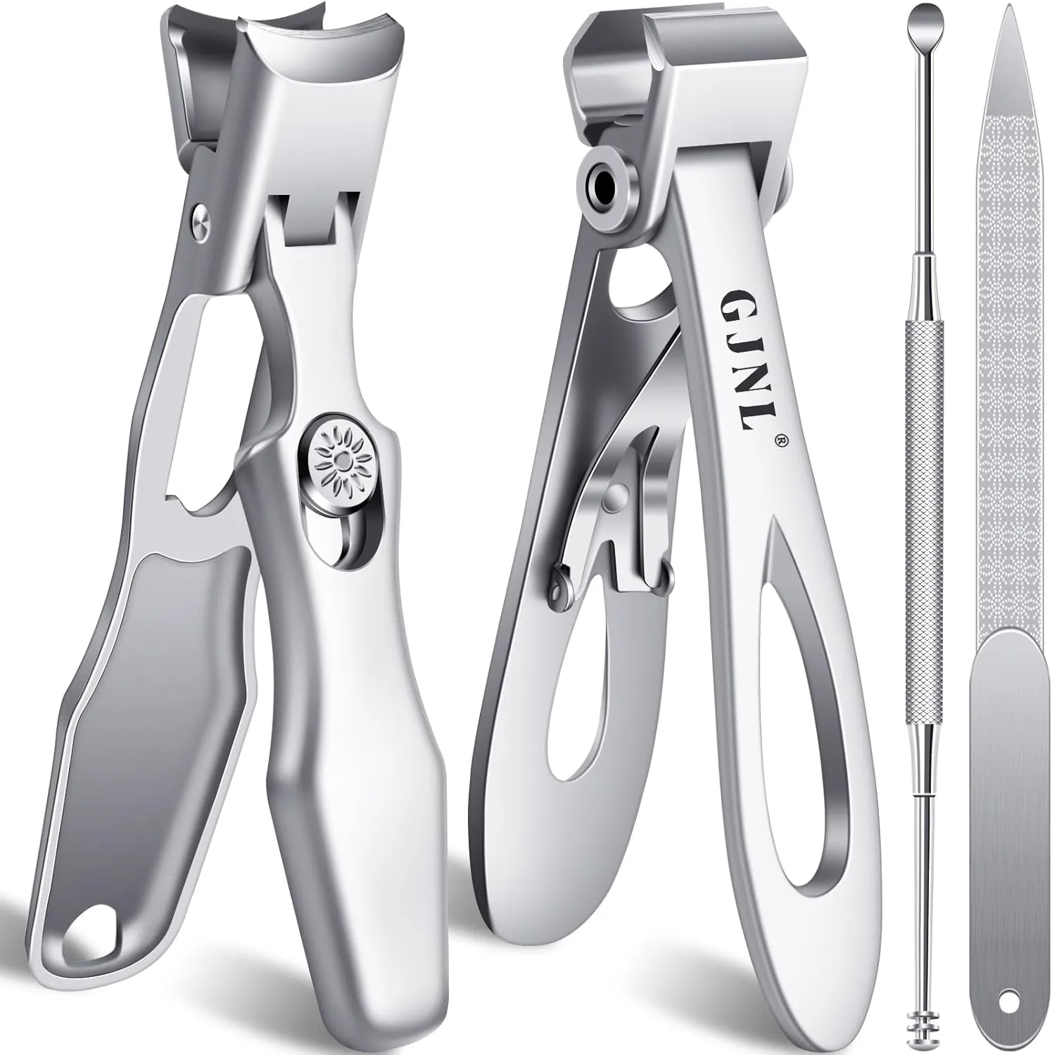 Toenail Clippers for Seniors Thick Toenails - German Nail Clippers for Men & 17mm Wide Open Straight Nail Clippers for Seniors, Sharp Heavy Duty Fingernail Clipper Cutter with Catcher Long Handle