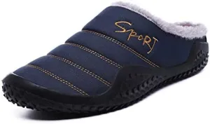 Tongzone Slippers for Men Water Resistant Moccasin Style House Mens Slippers Plush Lining Anti-Skid Indoor Outdoor Slip on Shoes