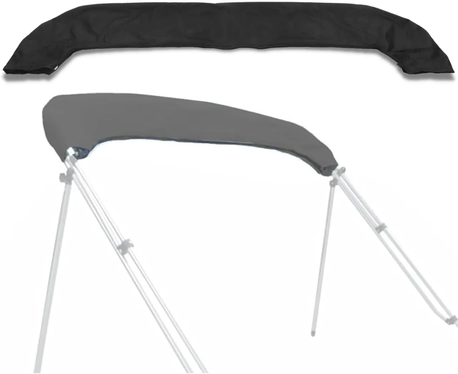 Top Replacement Cover with Storage Bag, Cloth Foldable Pontoon Boat Tops, Rainproof Sun Shade Boat Canopy Black