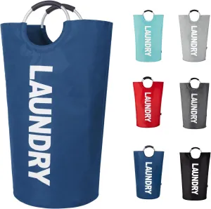 Twira 125L Pro XX-Large Laundry Baskets, Laundry Hamper Stands Up Well, Laundry Bag with Padded Handles, Waterproof Laundry Basket Collapsible, Clothes Hamper for College, Bathroom (Navy Blue)