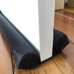 Under Door Draft Stopper Blocker 2" Foam Tubes Double Sided Noise Light Dust Proof Large Gaps Insulation Energy Saving Adjustable 32 to 38 inches (Black)