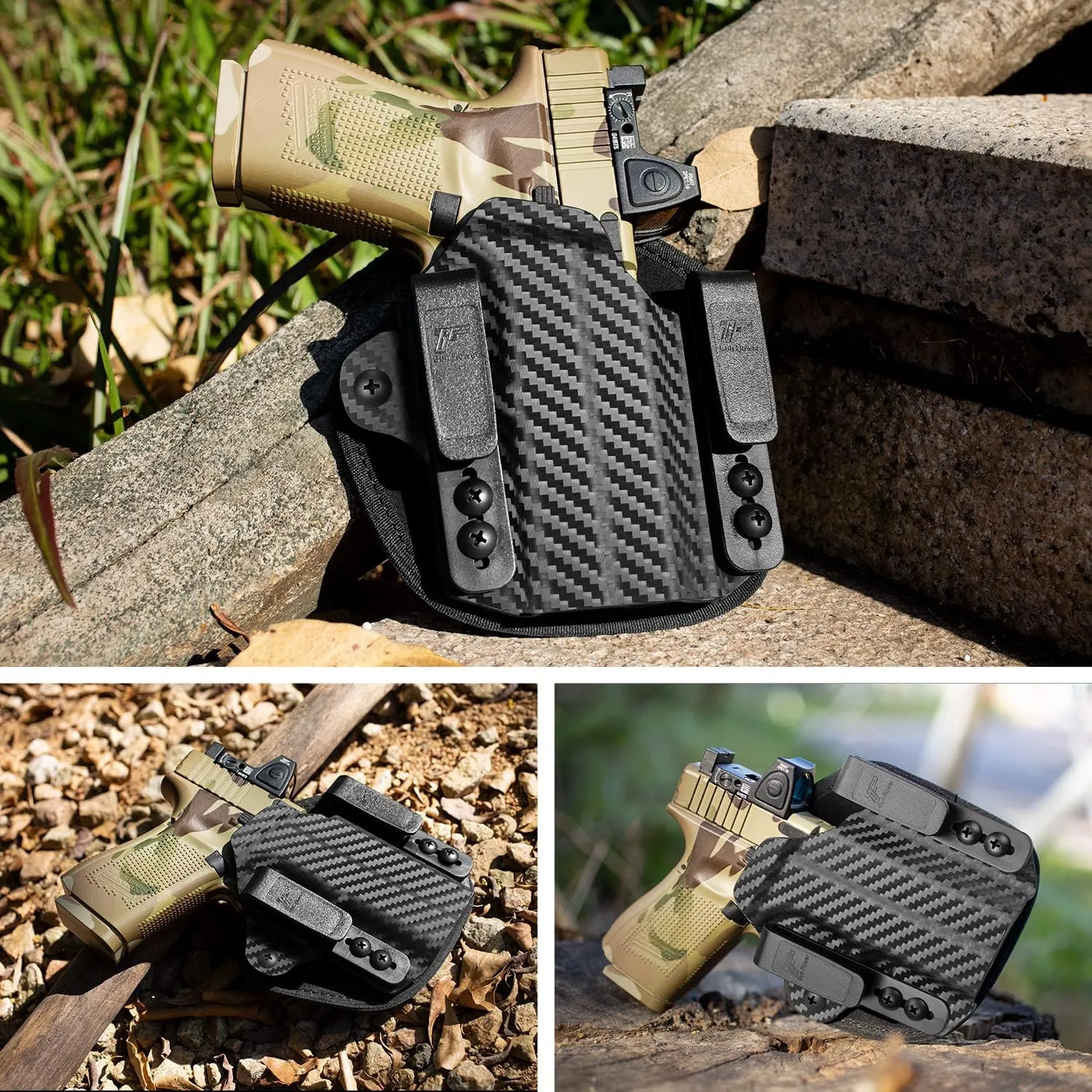 Universal Hybrid Kydex & Nylon Holster, Fit for Glock 17/19/19X,Sig P365/P320,Taurus G2C/G3C,M&P Shield,Springfield XD-S,CZ P-10C,Bersa Thunder 9/40 Series,Ruger SR9 and More, Concealed Carry Holster