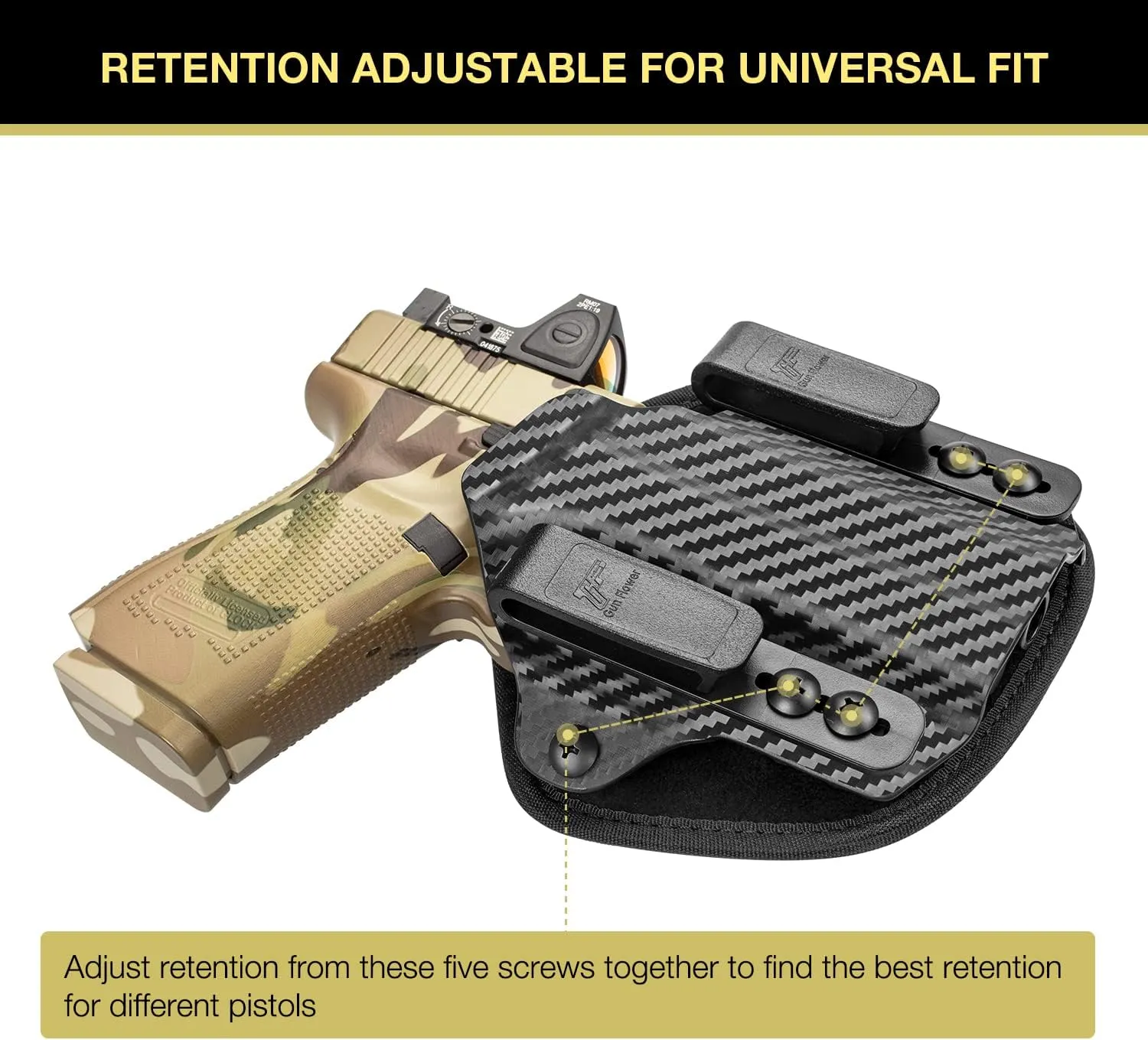 Universal Hybrid Kydex & Nylon Holster, Fit for Glock 17/19/19X,Sig P365/P320,Taurus G2C/G3C,M&P Shield,Springfield XD-S,CZ P-10C,Bersa Thunder 9/40 Series,Ruger SR9 and More, Concealed Carry Holster