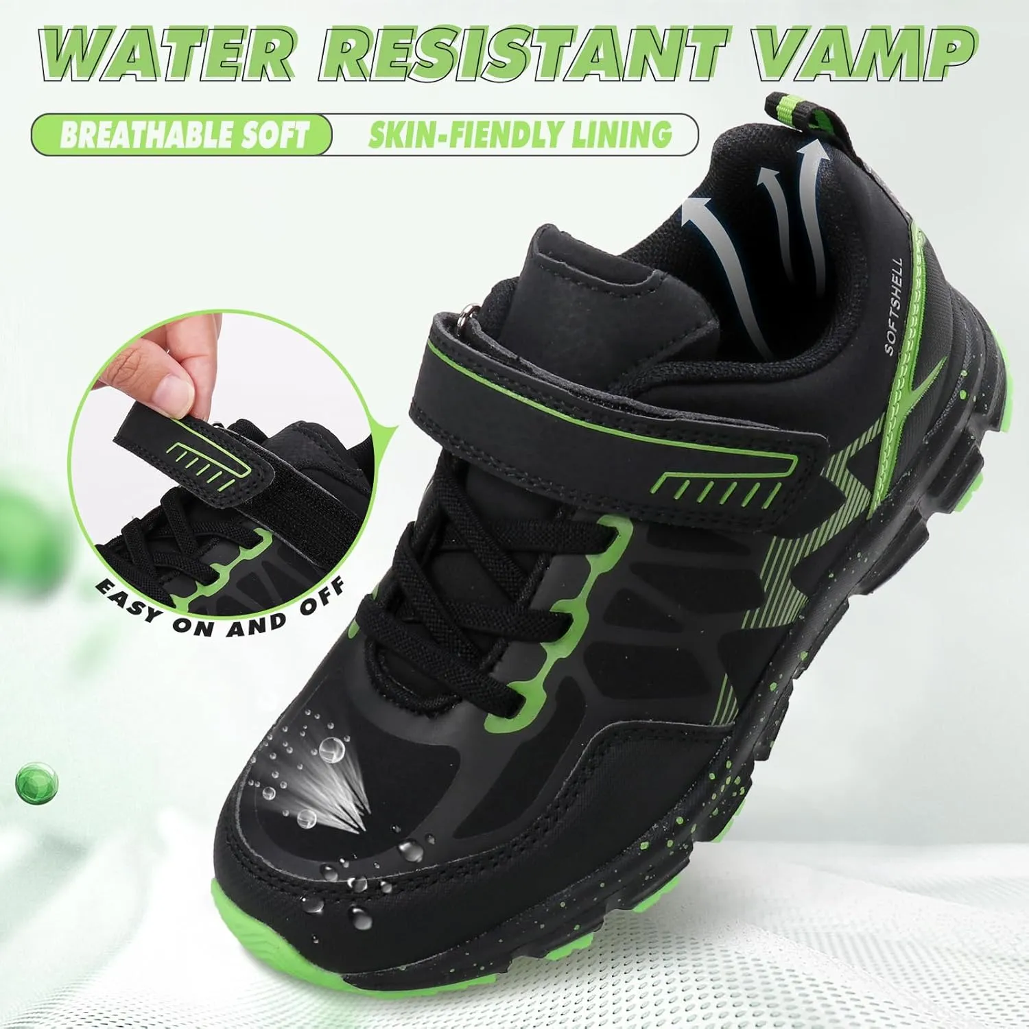 UOVO Boys Shoes Water Resistant Hiking Boots Kids Outdoor Walking Shoes Non Slip Ankle Athletic Sneaker Anti Collision Size 9.5 Toddler to 4.5 Big Kids