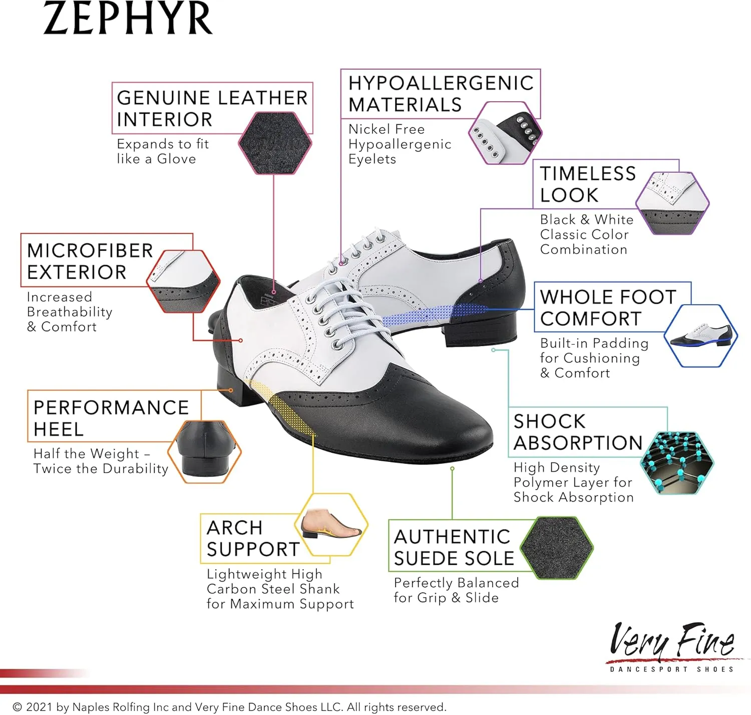 Very Fine Men's Zephyr Latin Ballroom Salsa Tango Waltz Smooth Swing Two Tone Dance Shoe