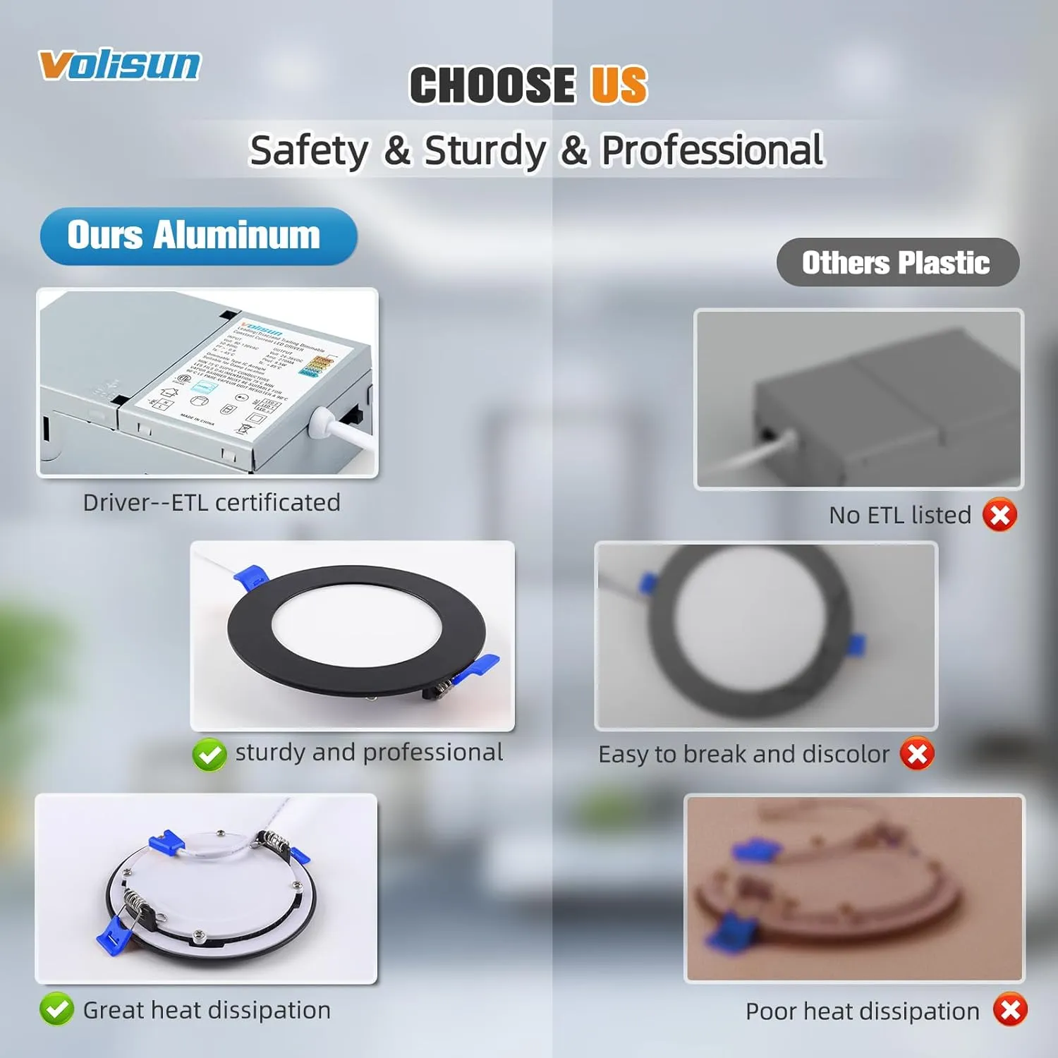 VOLISUN 24 Pack 6 inch Recessed Lighting, 5CCT LED Black Recessed Light, 2700K-5000K Selectable, 13W Eqv 120W, 1080LM Dimmable Canless Wafer Downlight, LED Ceiling Light ETL Certificated