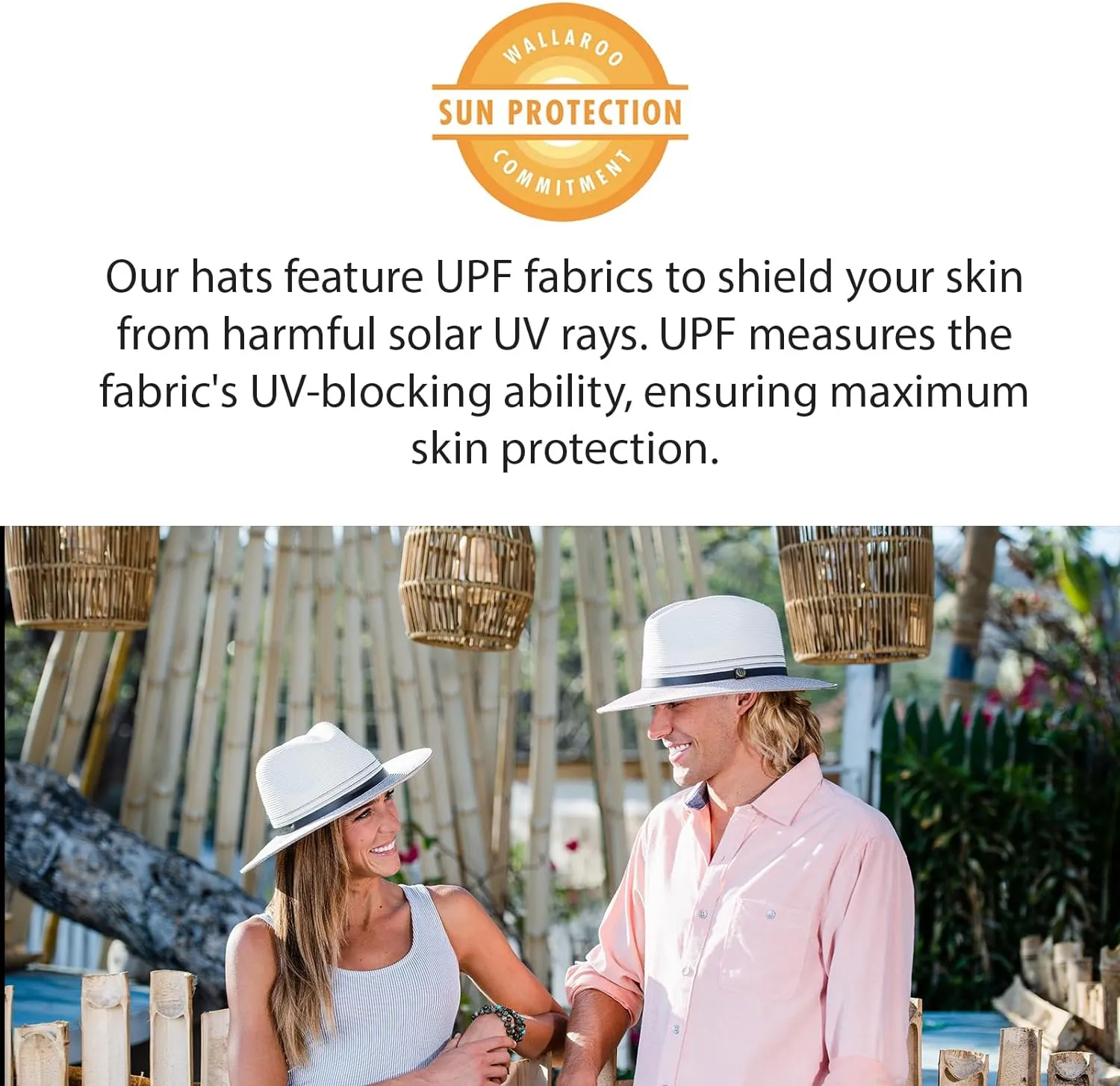 Wallaroo Hat Company Men’s Palm Beach Fedora – UPF 50  UV Sun Protection, Wide Brim Sun Hat, Packable Design, Adjustable Size