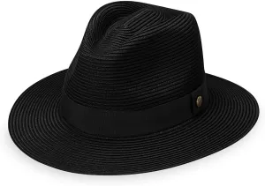 Wallaroo Hat Company Men’s Palm Beach Fedora – UPF 50  UV Sun Protection, Wide Brim Sun Hat, Packable Design, Adjustable Size