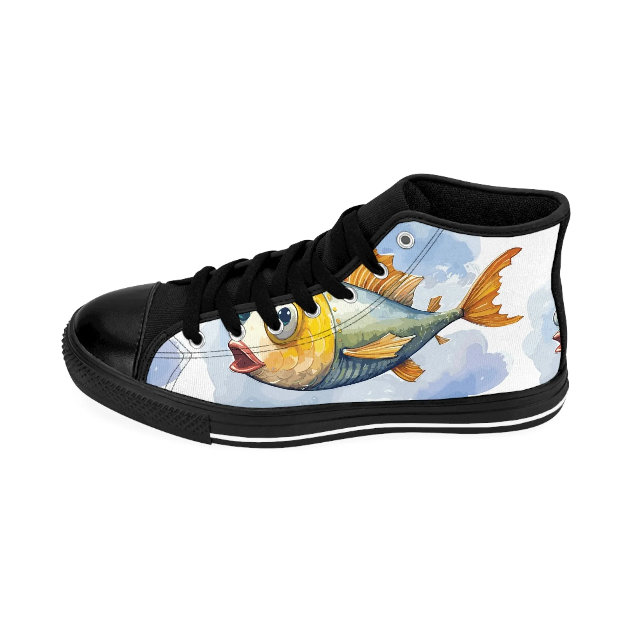 Watercolor Flying Fish Women's Classic Sneakers