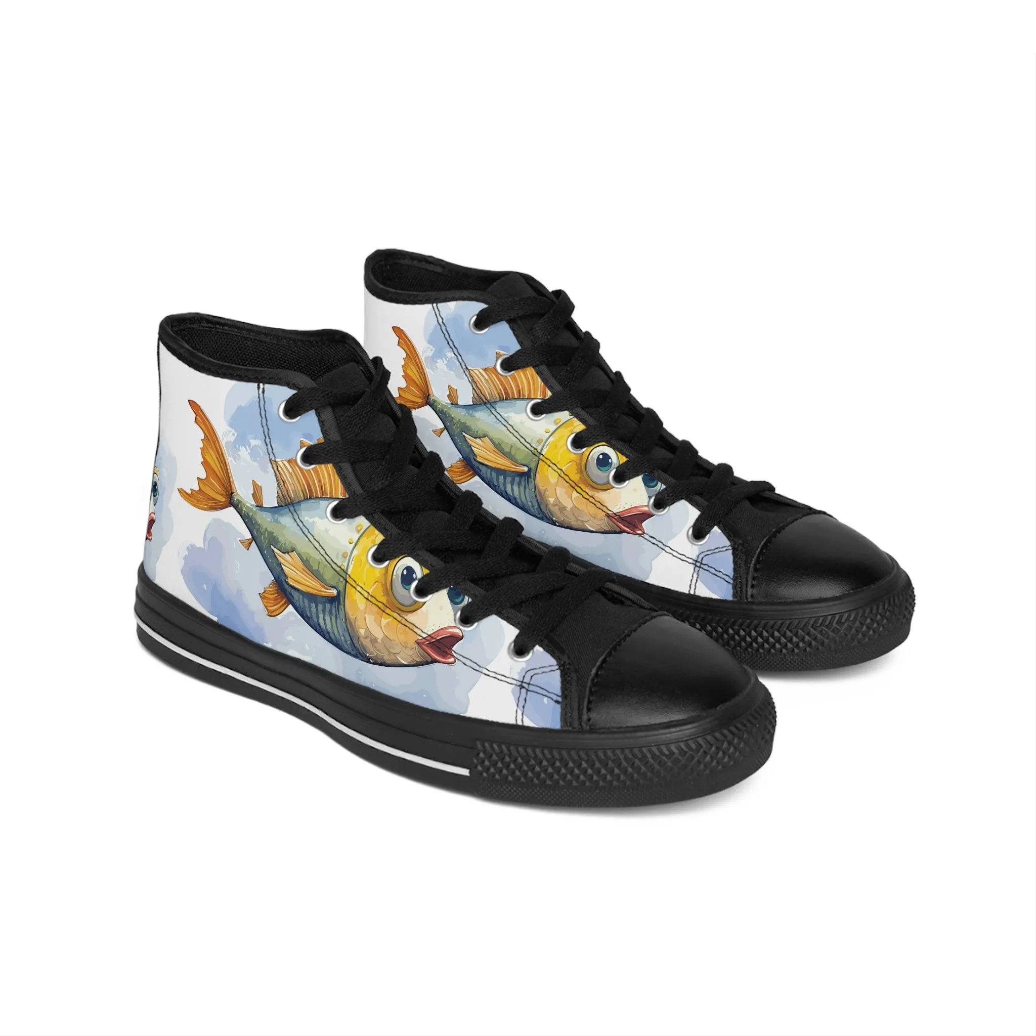 Watercolor Flying Fish Women's Classic Sneakers