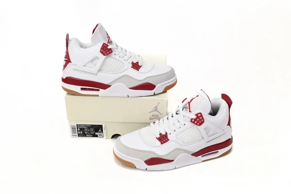 White Red Air Worldwide coverage Sleek Jordan 4