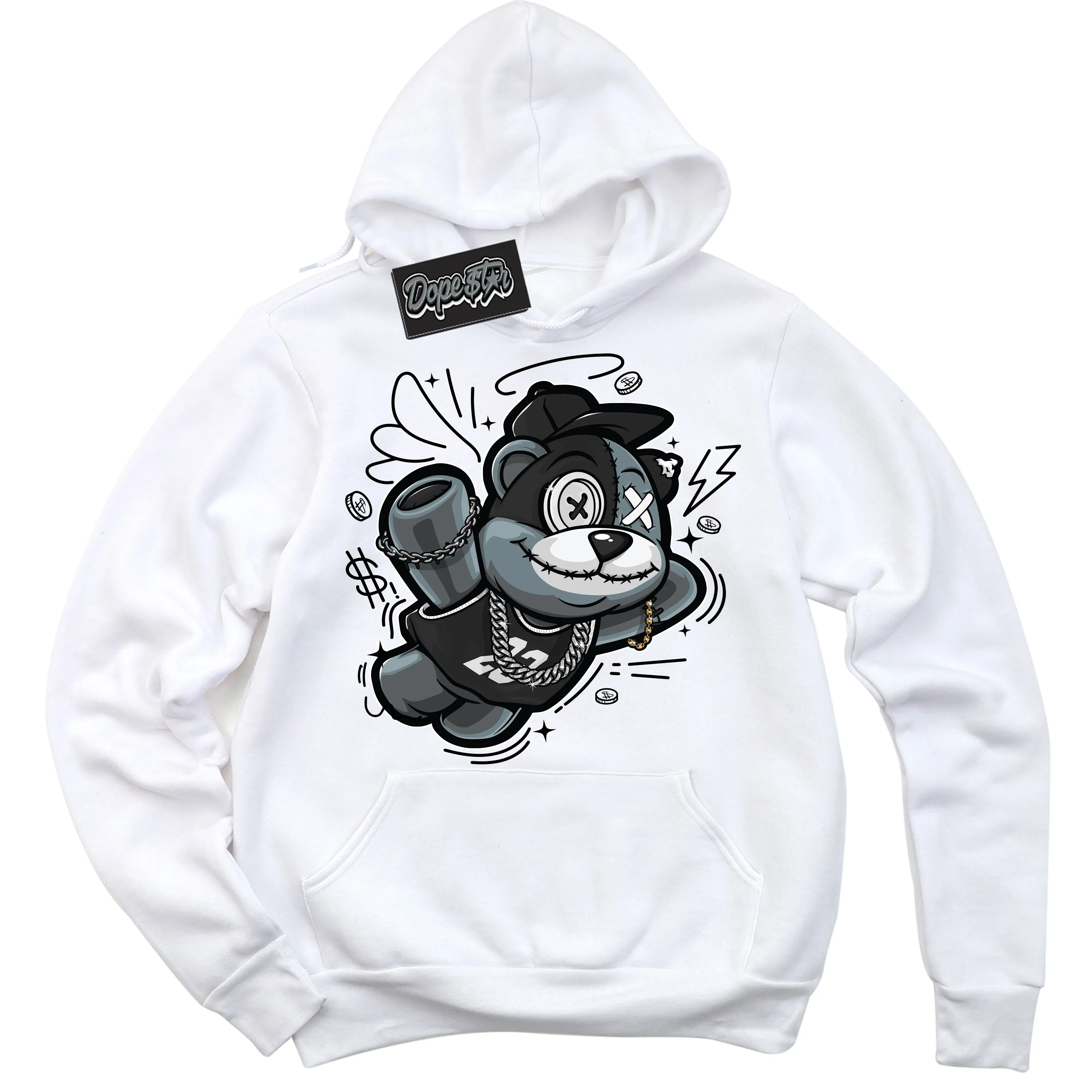 White Thunder 4s Sneaker Hoodie Slam Dunk Bear Graphic