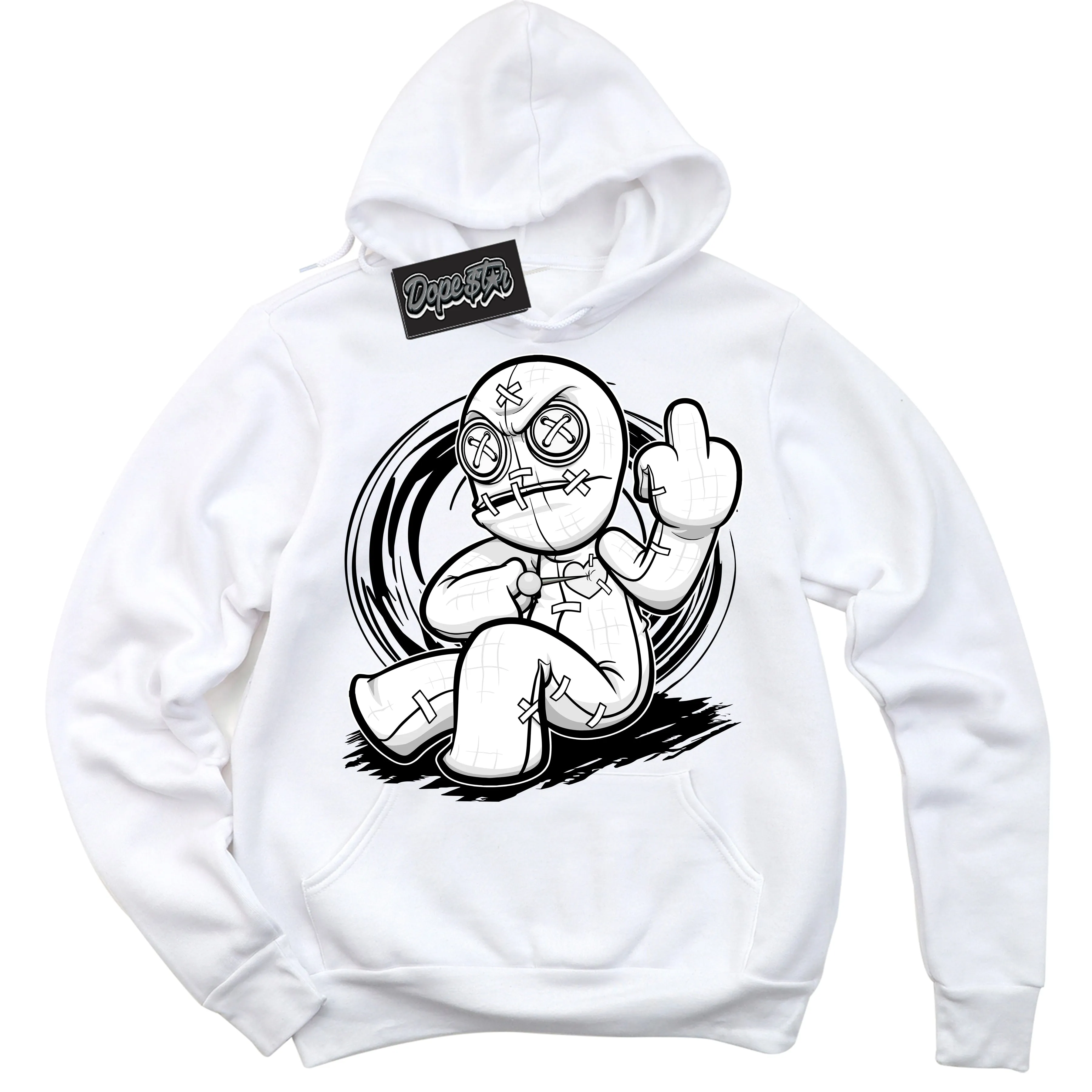 White Thunder 4s Sneaker Hoodie Voodoo Doll Graphic