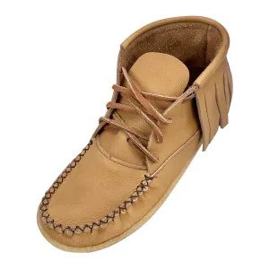 Women’s Fringed Crepe Sole Moose Hide Moccasin Boots
