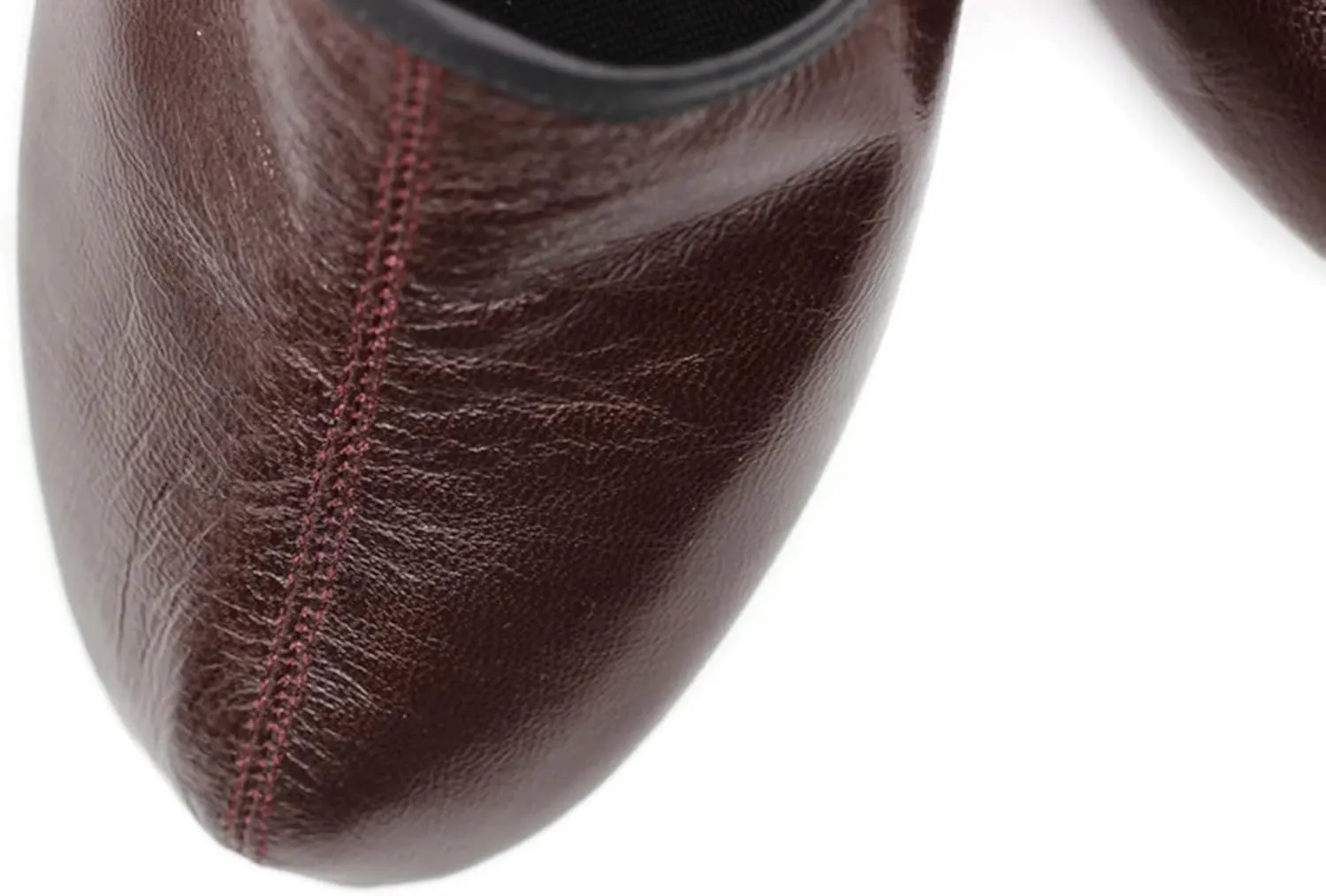 Women's Indoor Leather Slippers Bordeaux Traditional Babouche House Shoes Moccasin