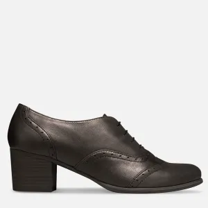 Womens Oxford Heels - Premium Black Leather Office Shoes for Women - 1.6" Heel - Handcrafted in Europe