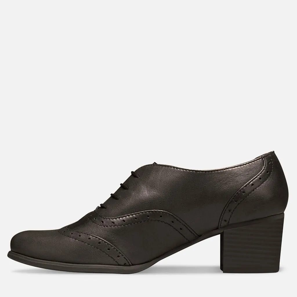 Womens Oxford Heels - Premium Black Leather Office Shoes for Women - 1.6" Heel - Handcrafted in Europe