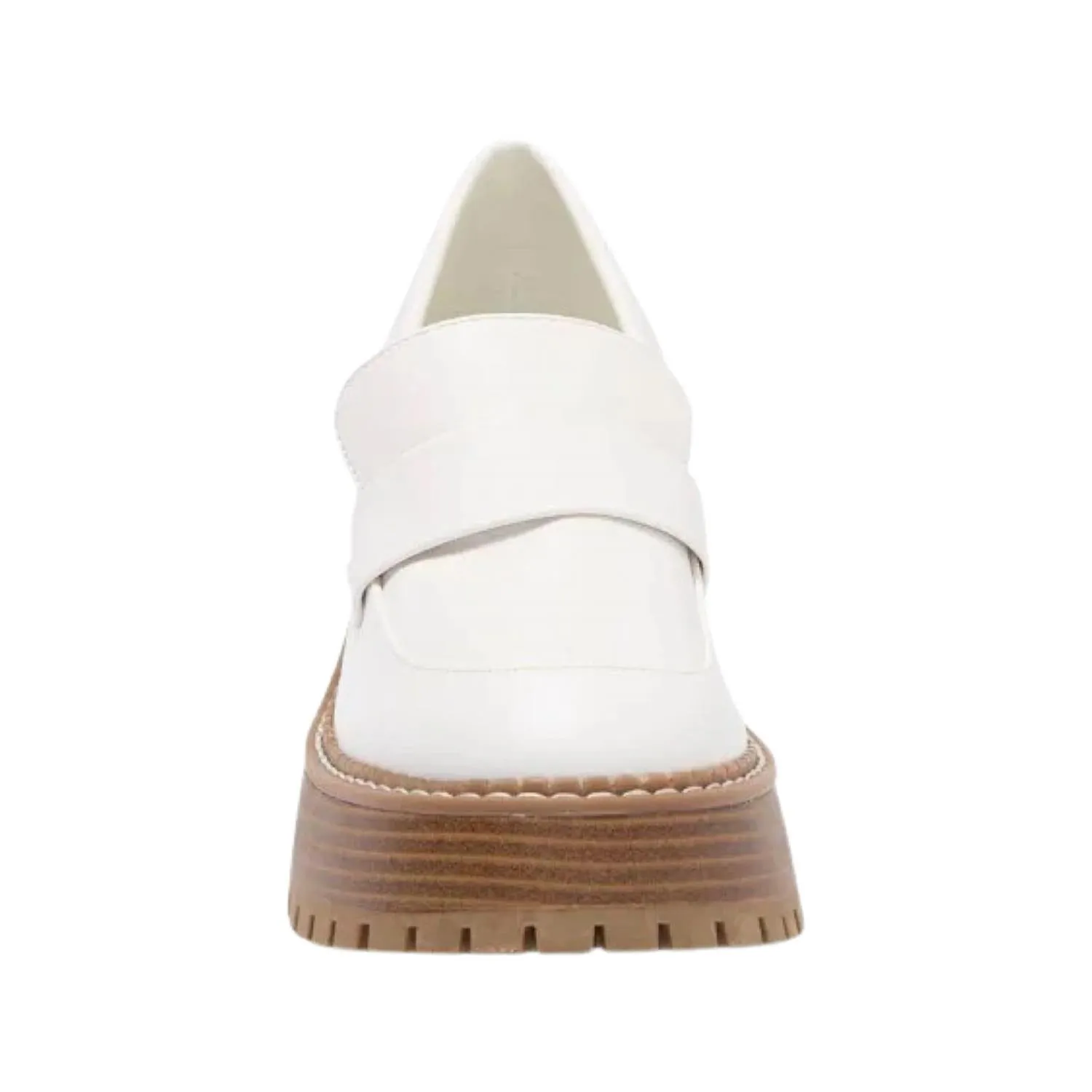 Women's Platform Dalilah Lug Sole Funky Loafers In White