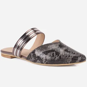 Womens "NISHA" Pointy Slide In Summer Flat Shoes