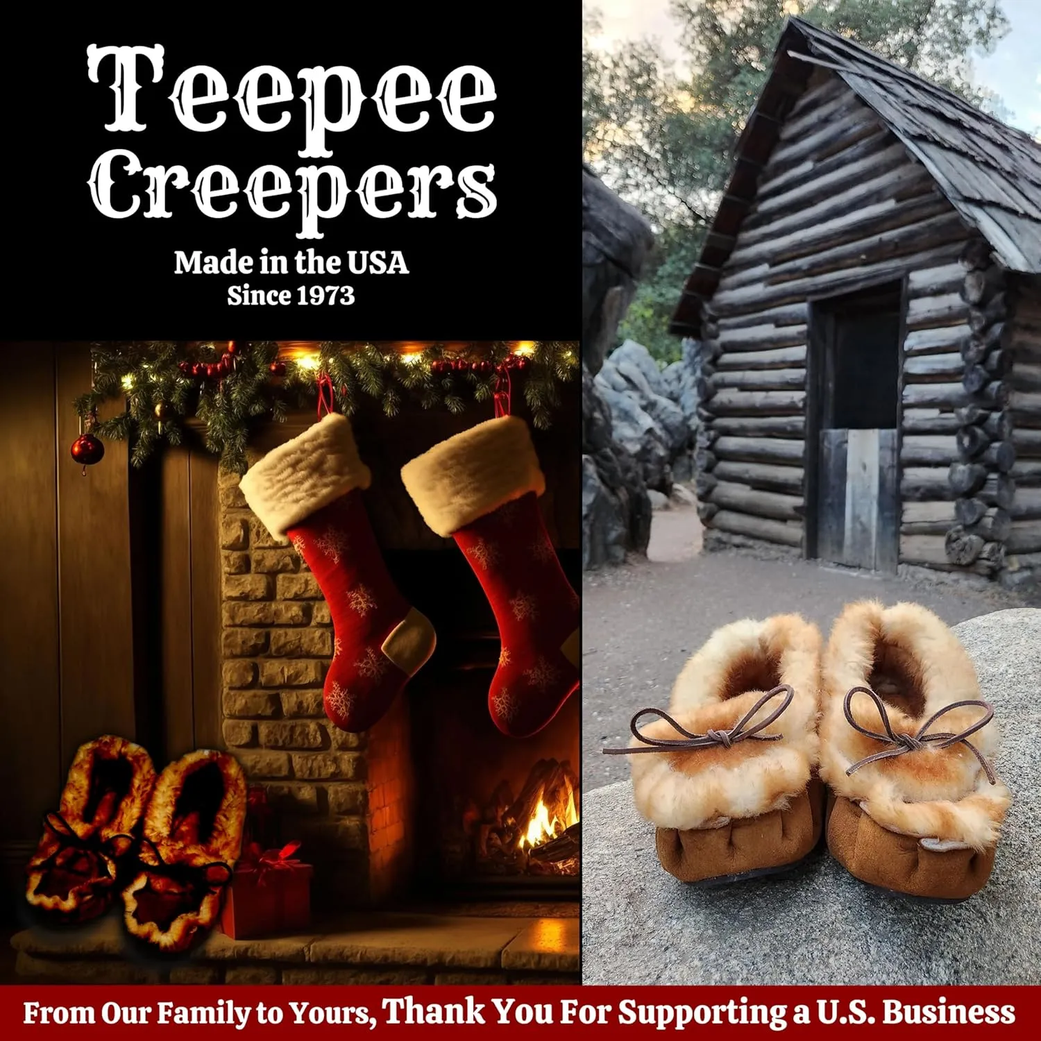 Women's Sheepskin Moccasin Slippers - With Sole - Made In The USA
