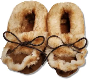 Women's Sheepskin Moccasin Slippers - Without Sole - Made In The USA