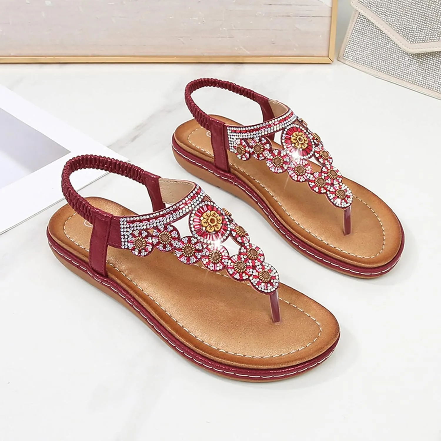 Yoga Mat Comfortable Flat Sandal for Women Comfortable Casual Summer Cool Shoes Comfortable Walking Sandals