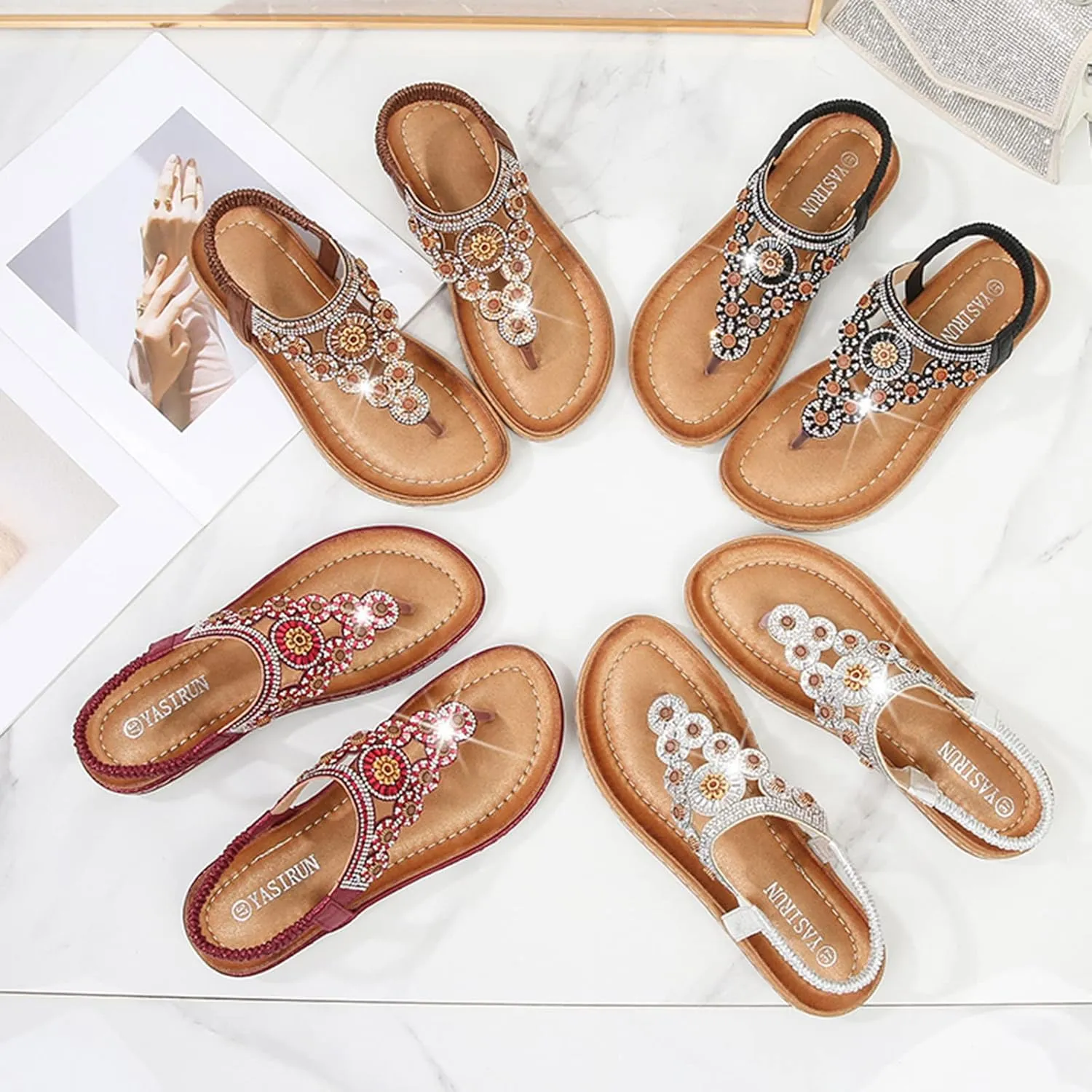 Yoga Mat Comfortable Flat Sandal for Women Comfortable Casual Summer Cool Shoes Comfortable Walking Sandals