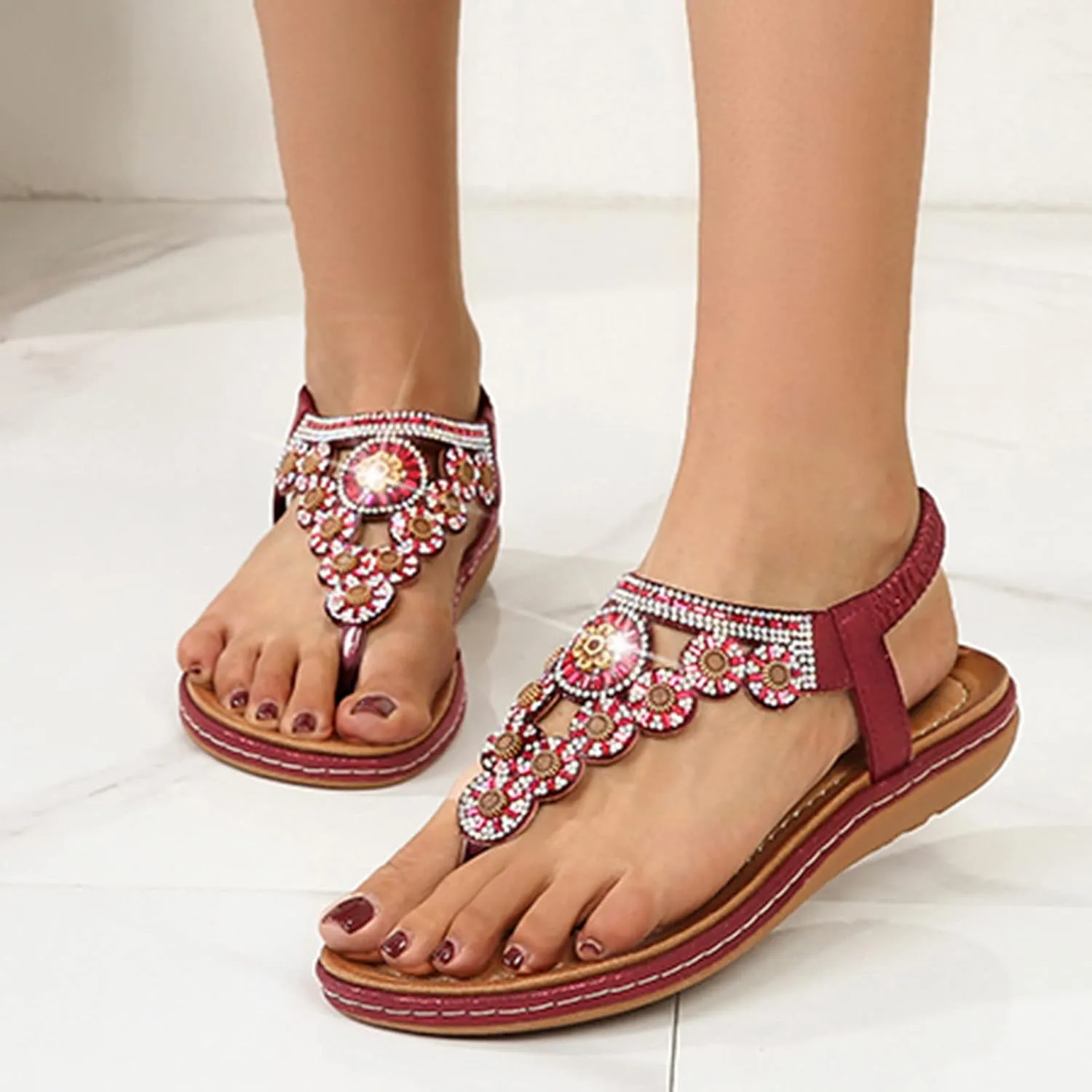 Yoga Mat Comfortable Flat Sandal for Women Comfortable Casual Summer Cool Shoes Comfortable Walking Sandals