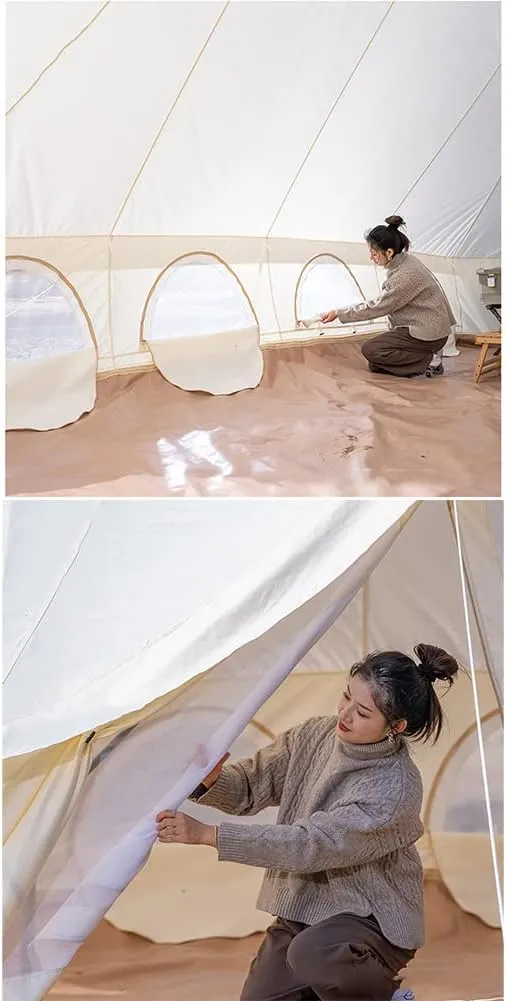 Yurt Tent with Stove Hole for Family Camping Large Space Festival Party Tent Teepee for Carnival, Party, Music Festival, Picnic - Bell Tent 4 Season, 4x6x3m