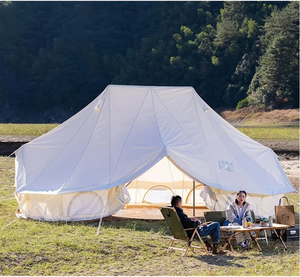 Yurt Tent with Stove Hole for Family Camping Large Space Festival Party Tent Teepee for Carnival, Party, Music Festival, Picnic - Bell Tent 4 Season, 4x6x3m