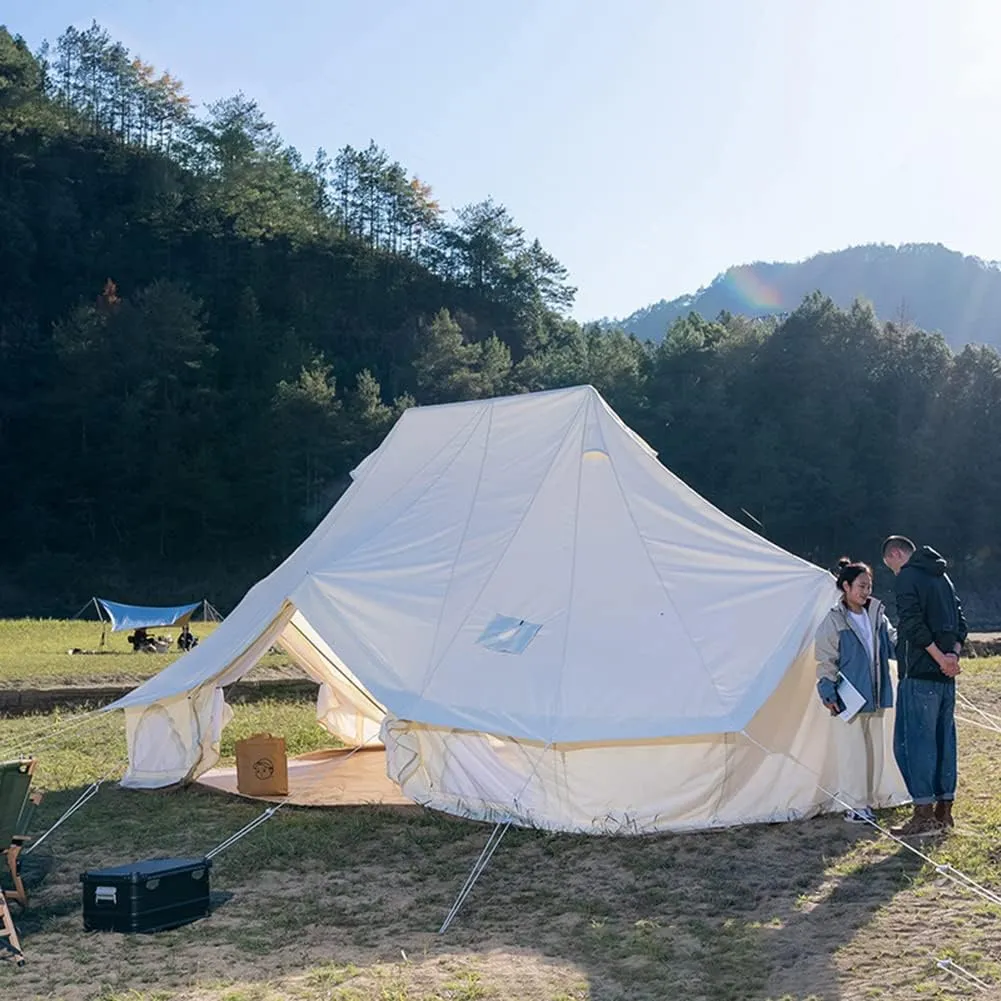 Yurt Tent with Stove Hole for Family Camping Large Space Festival Party Tent Teepee for Carnival, Party, Music Festival, Picnic - Bell Tent 4 Season, 4x6x3m